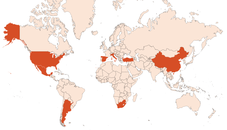 Citron HE (N° CAS 8008-56-8) Map for Citron HE (N° CAS 8008-56-8)