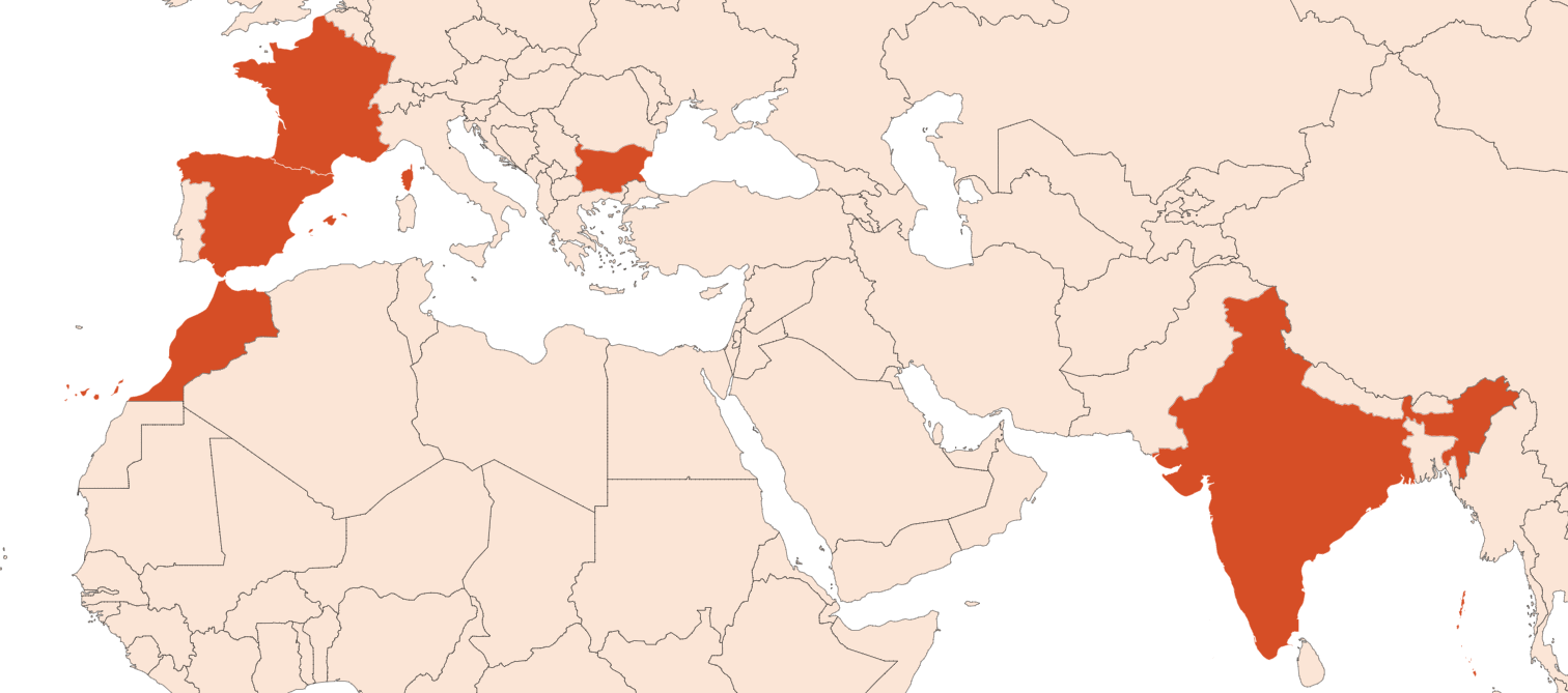 Coriandre Graines HE (N° CAS 8008-52-4) Map for Coriandre Graines HE (N° CAS 8008-52-4)